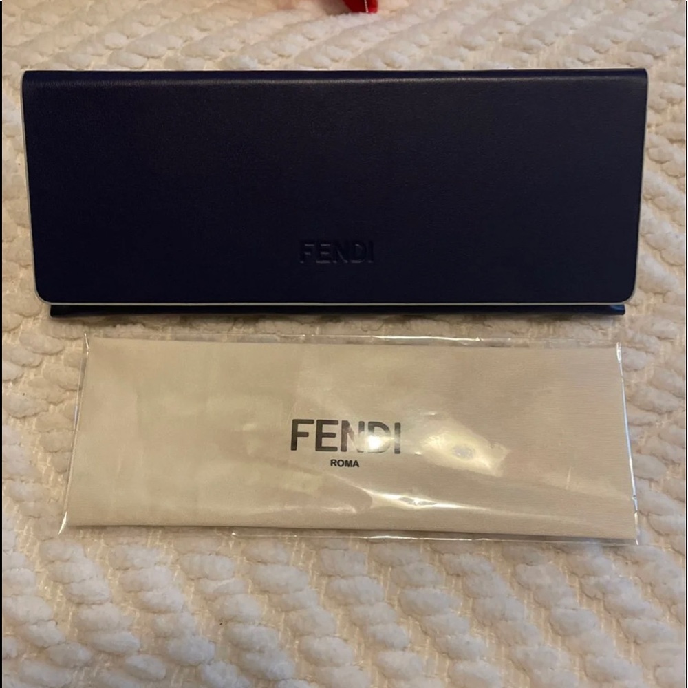 Authentic fendi sunglass case and cleaning cloth